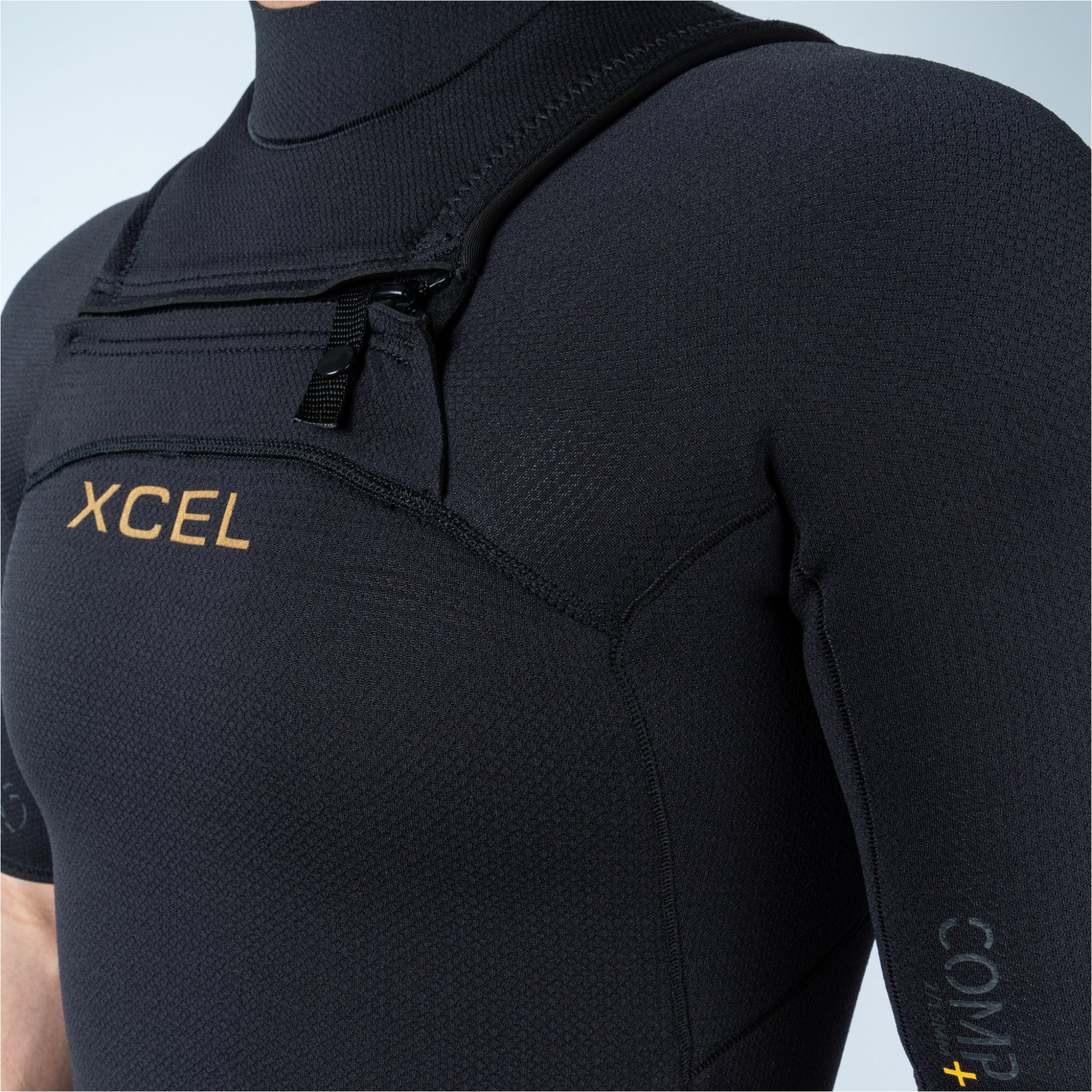 2026 Xcel Mens Comp+ 2/1.5mm Long Sleeve Chest Zip Spring Wetsuit ME211CP5-BLK - Black